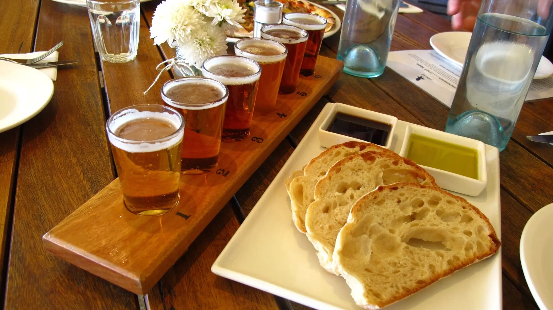 Paddle of beer at Eagle Bay Brewing Company near Dunsborough